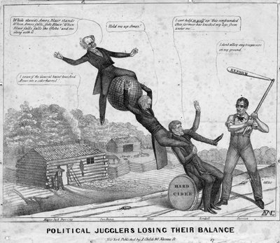 Jongleurs politiques perdant leur équilibre, publié par J Childs, New York, 1840 - Edward Williams Clay